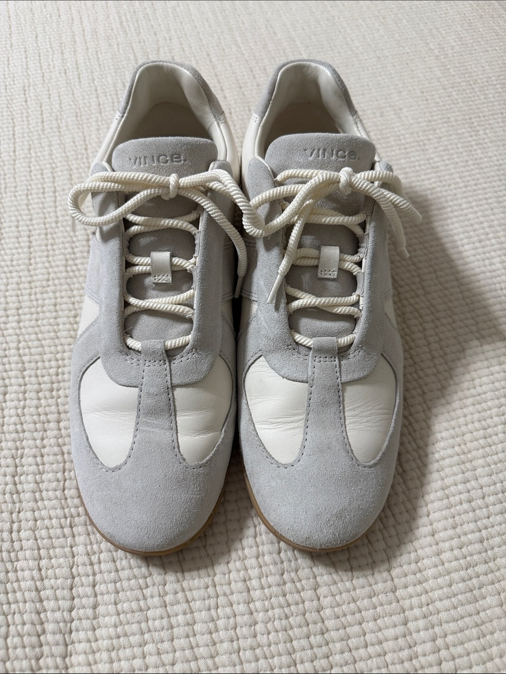 Vince Solaris Leather & Suede Trainer Sneakers - Horchata White